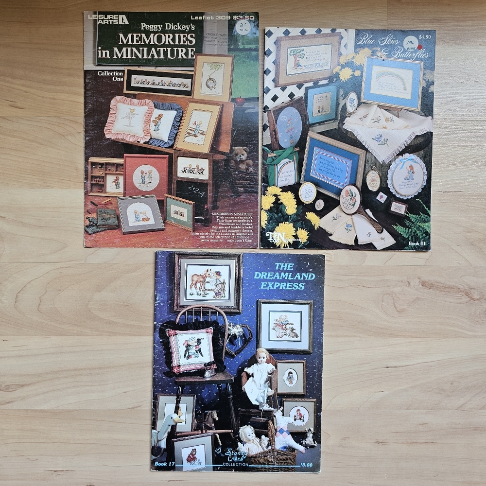 Leaflet Cross Stitch Children Themed Lot of 3